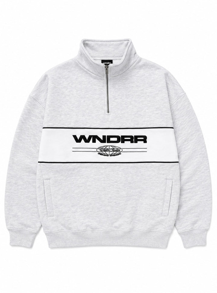 Maison 1/4 Zip Sweat - White Marle