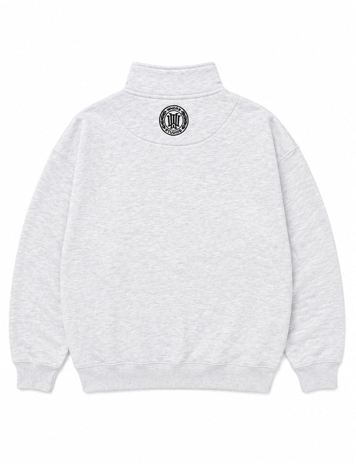 Maison 1/4 Zip Sweat - White Marle