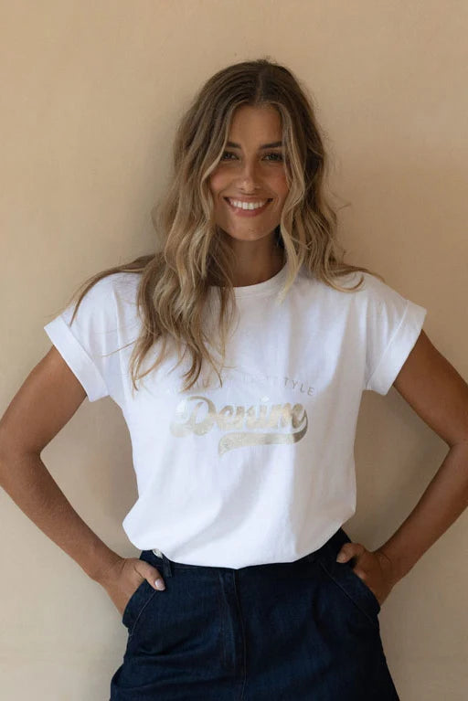 Glitter Tee - Rose Gold