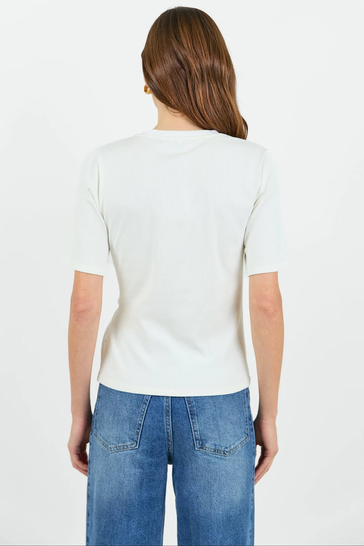 Helm White Waist Buckle Short Sleeve Tee
