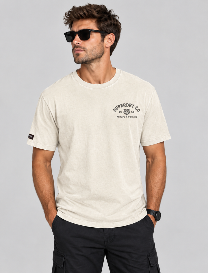 Heritage Biker Loose tee - Rainy Day Grey