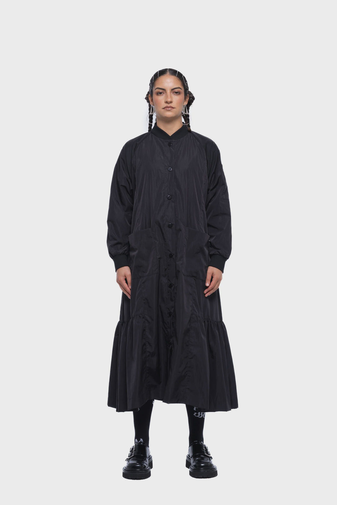 Gertrud Bomber Dress - Black Sport
