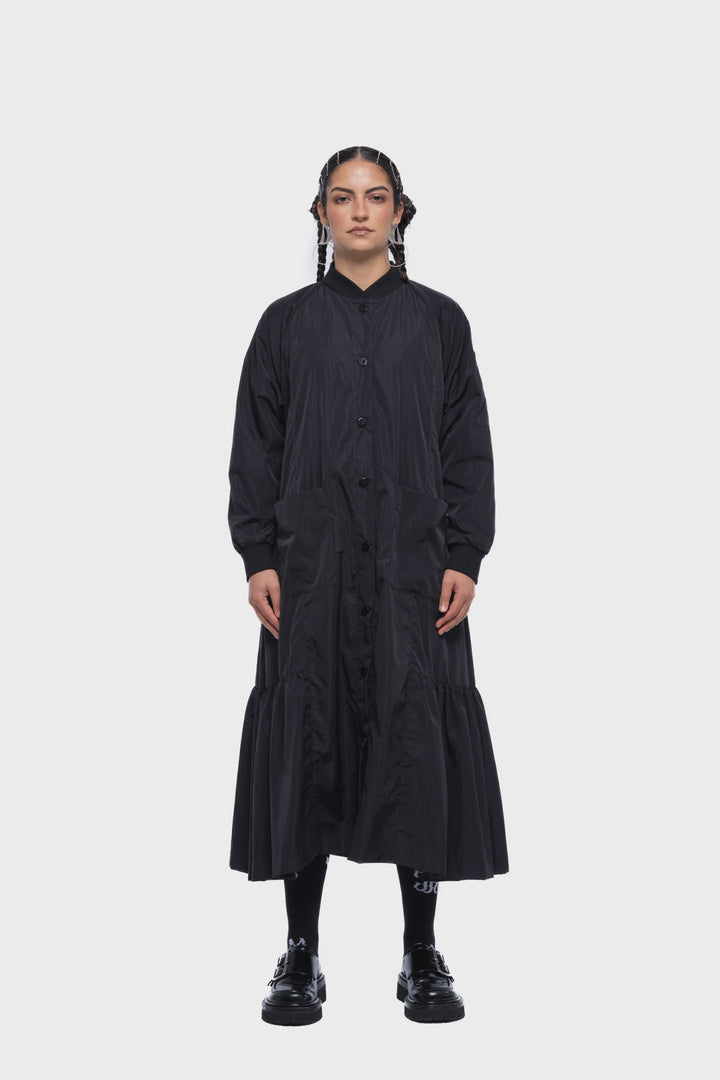 Gertrud Bomber Dress - Black Sport