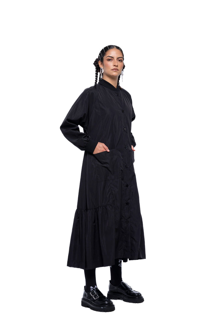 Gertrud Bomber Dress - Black Sport