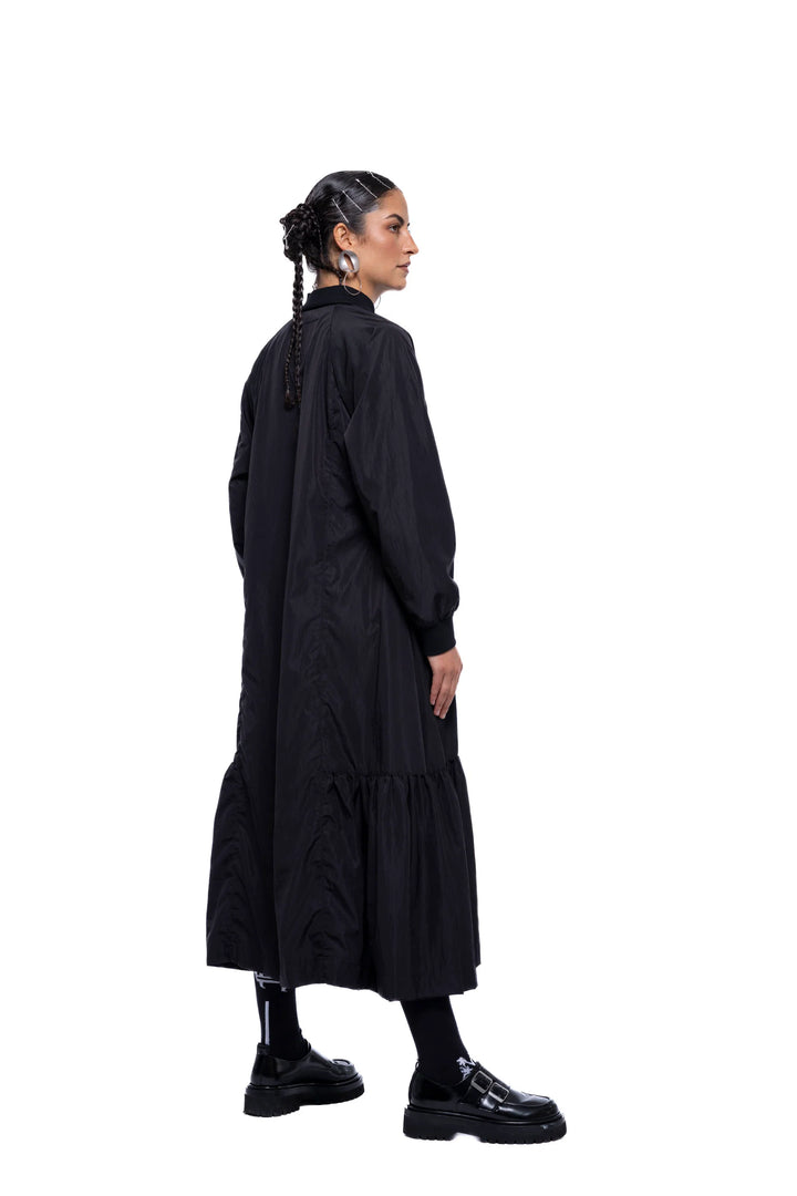 Gertrud Bomber Dress - Black Sport