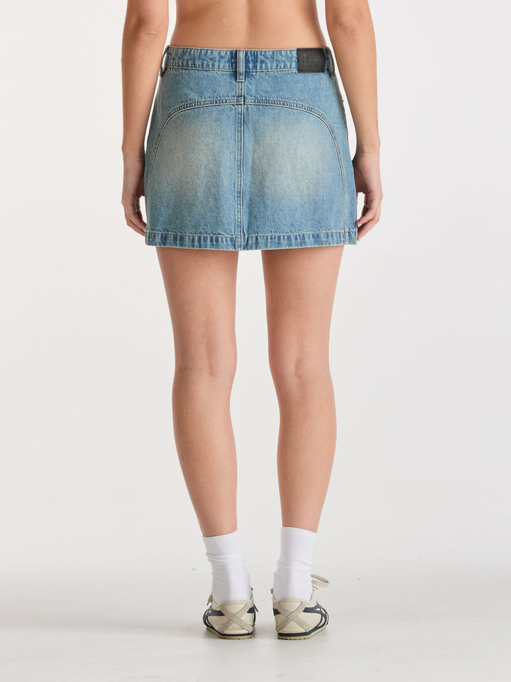 Moto Mini Skirt - Gasoline Blue
