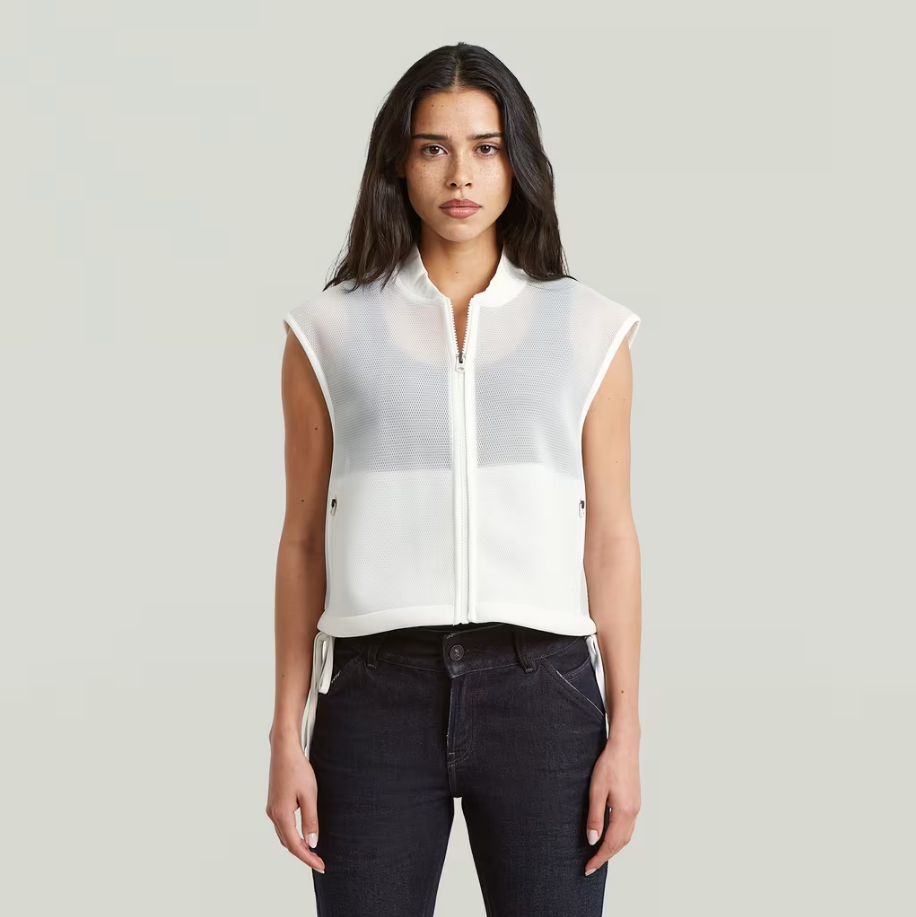 Meshy Binding Vest - Milk