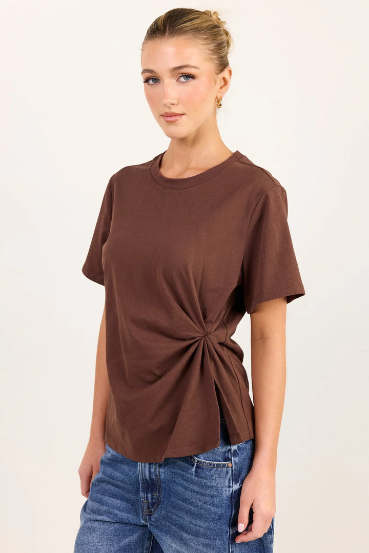 Rupture Chocolate Split Detail Tee