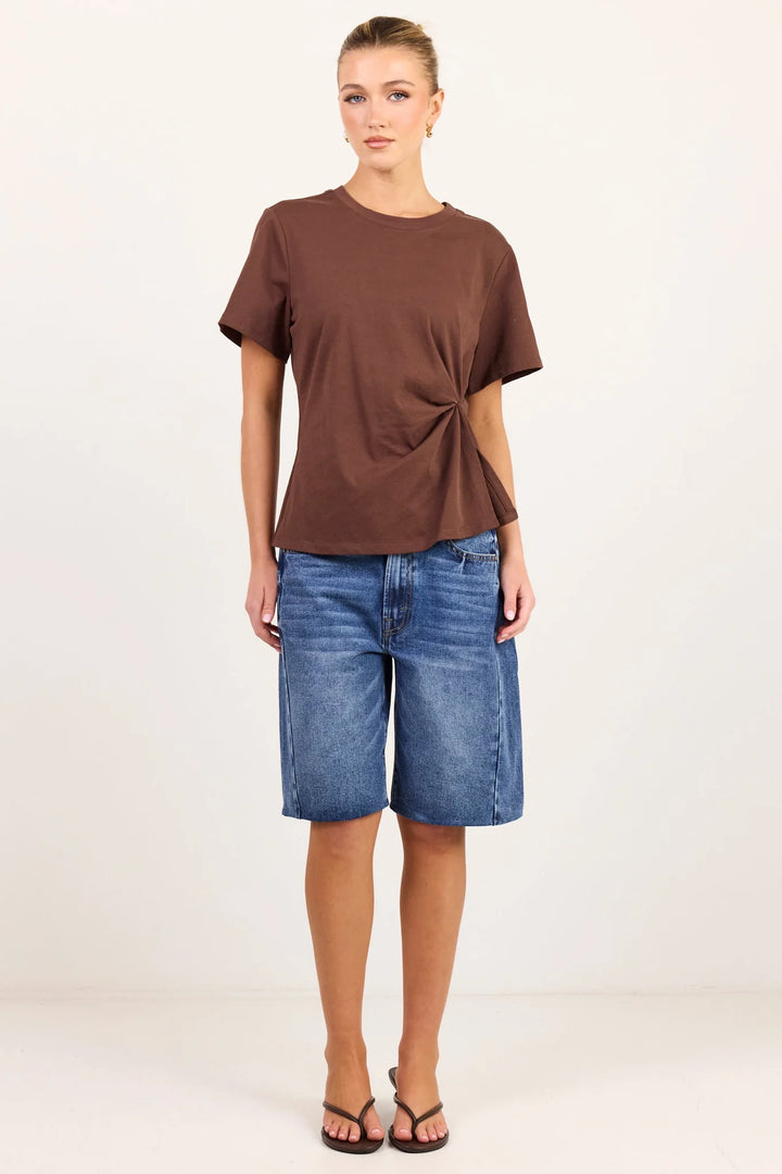 Rupture Chocolate Split Detail Tee