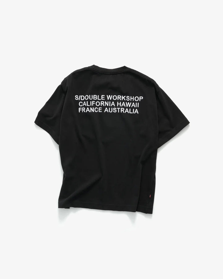 Country Text Heavy WT T-Shirt - Overdye Black