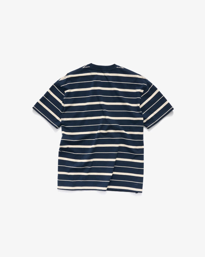 Cursive Stripe T-Shirt - Navy/Natural