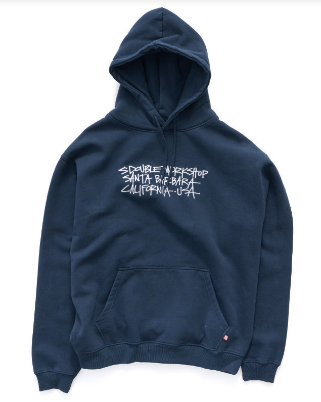 Address Text Pullover Hoodie - Navy