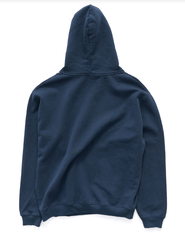 Address Text Pullover Hoodie - Navy