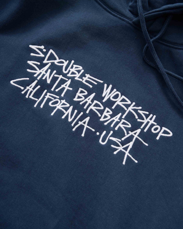 Address Text Pullover Hoodie - Navy