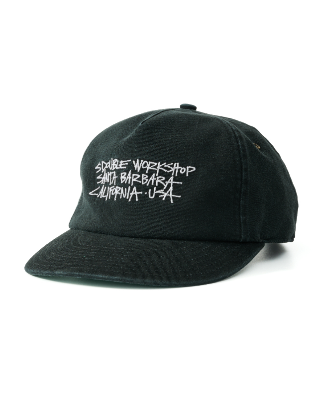 Address Text Relaxed Golfer Cap - Black