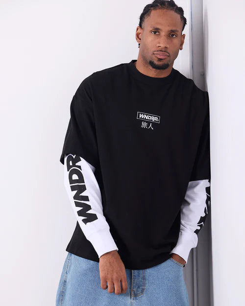 Shodo Layered L/S Tee - Black