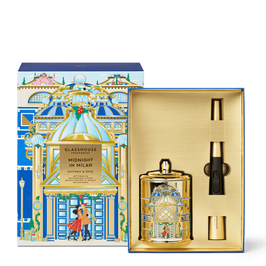 A Midnight In Milan Candle & Lighter Gift Set X25 - Chillis & More NZ