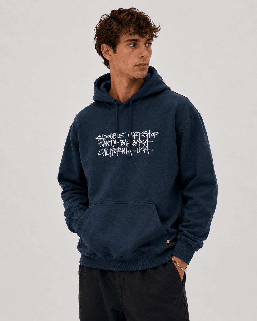 Address Text Pullover Hoodie - Navy - Chillis & More NZ