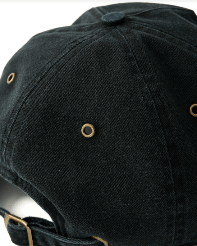 Address Text Relaxed Golfer Cap - Black - Chillis & More NZ