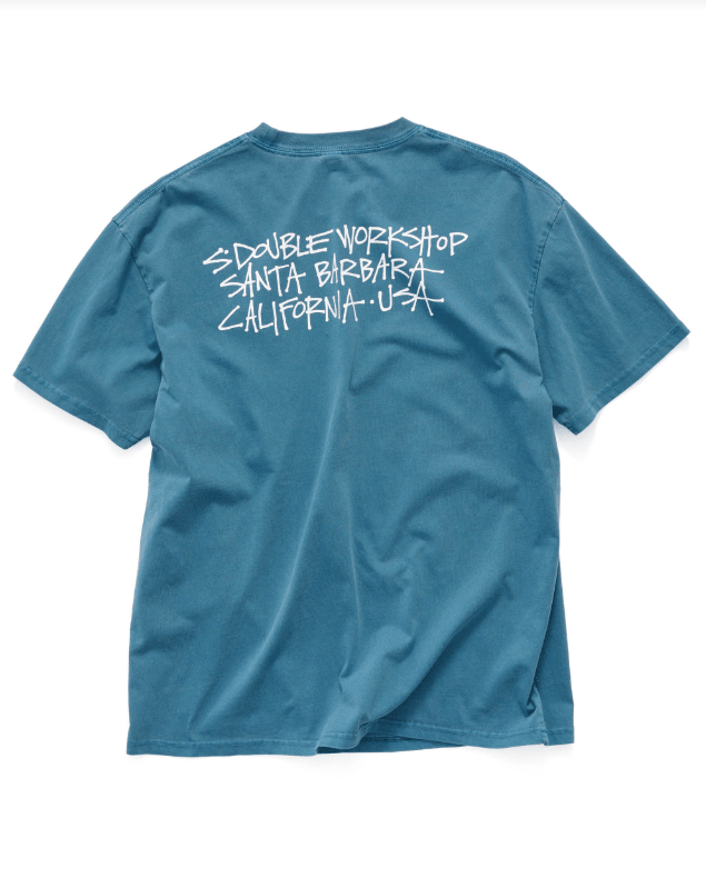 Address Text T-Shirt - Overdye Moroccan Blue - Chillis & More NZ