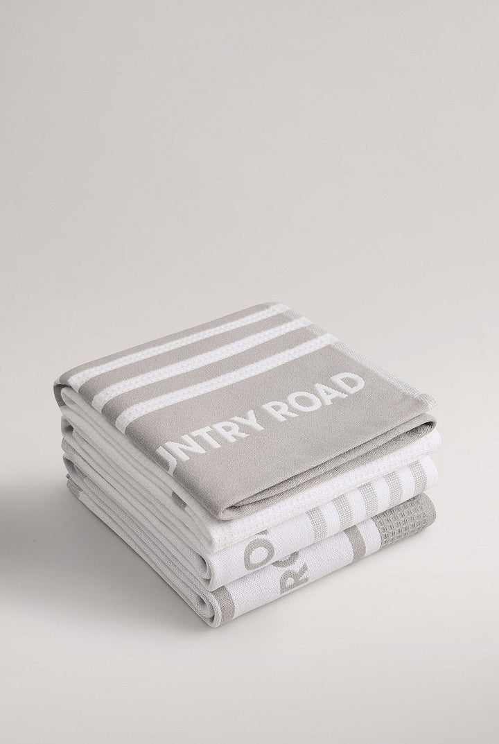 Aeri Australian Cotton tea Towel Pack Of 3 - Mid Grey - Chillis &amp; More NZ