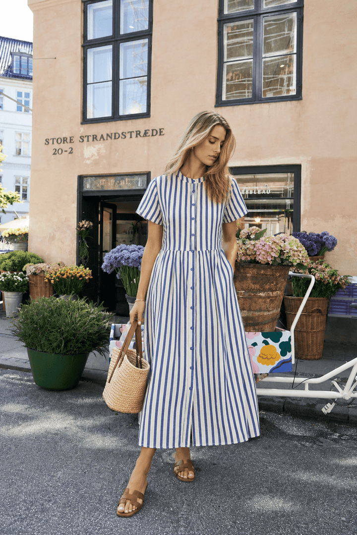 AliyaLL Maxi Dress SS - Blue - Chillis & More NZ