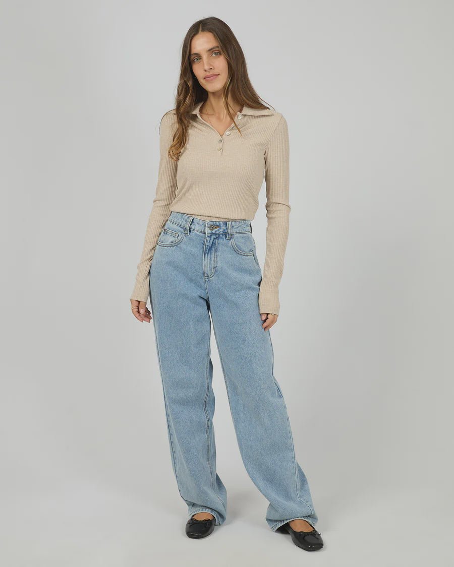 Aria Knit Long Sleeve Top - Oat - Chillis & More NZ