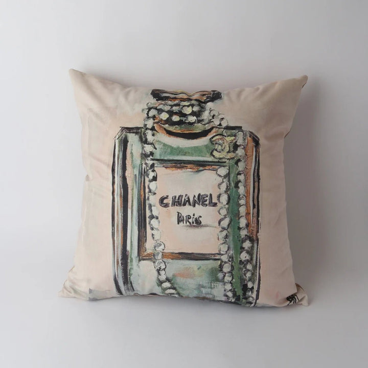 Art Cushion Velvet Chanel/Pearls - Chillis &amp; More NZ