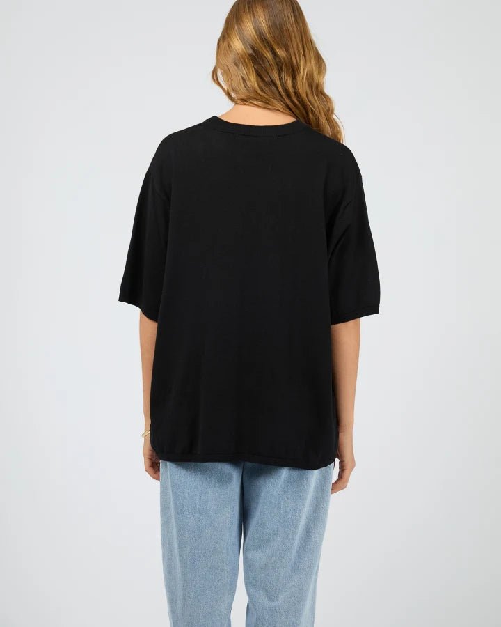 Ashton Knit Tee - Black - Chillis & More NZ