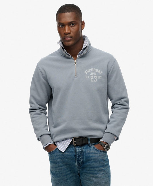 Athletic Ess Half Zip - Flint Stone Blue Grey - Chillis & More NZ
