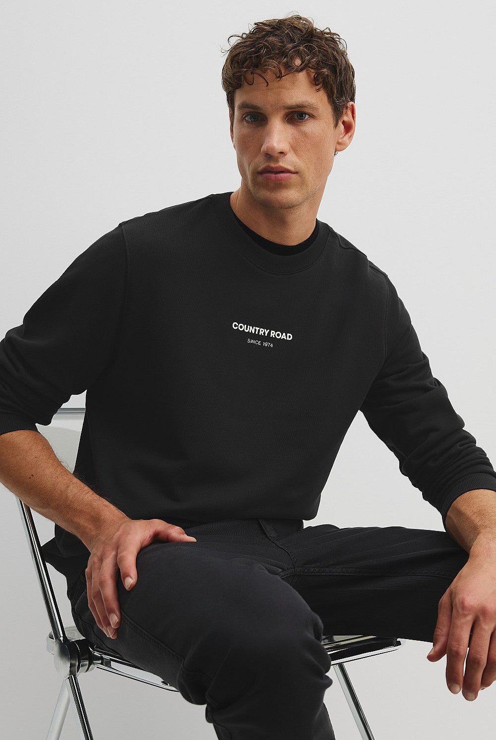 Australian Cotton Modern Logo Sweat - Black - Chillis & More NZ