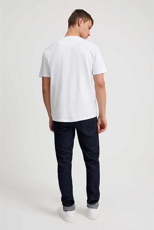 Australian Cotton Modern Logo T-Shirt - White - Chillis & More NZ
