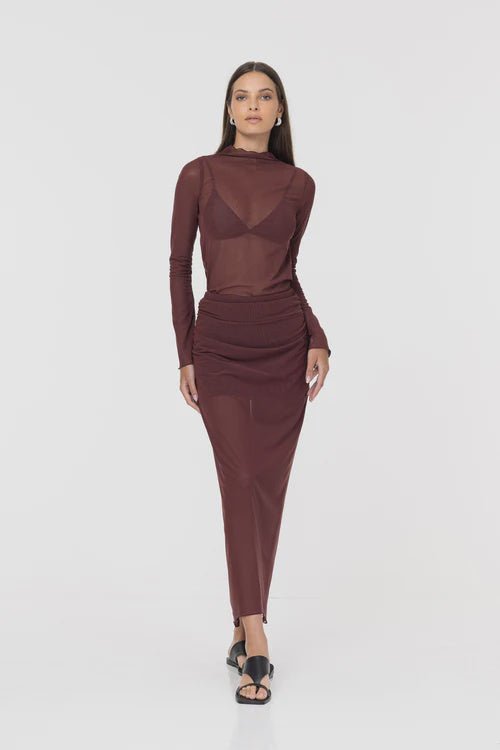 Avelina Skirt - Maroon - Chillis & More NZ