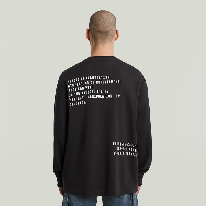 Back Embro Text Loose R T L/S - Black - Chillis & More NZ