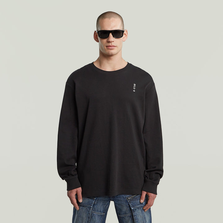 Back Embro Text Loose R T L/S - Black - Chillis & More NZ
