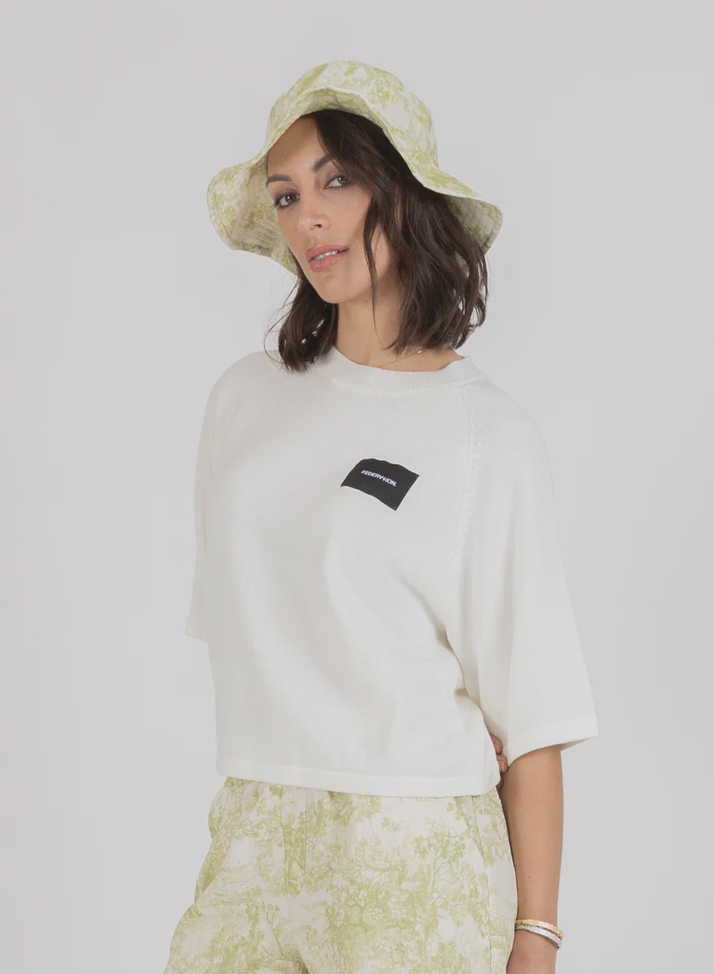 Badge Knit Top - Ivory - Chillis & More NZ