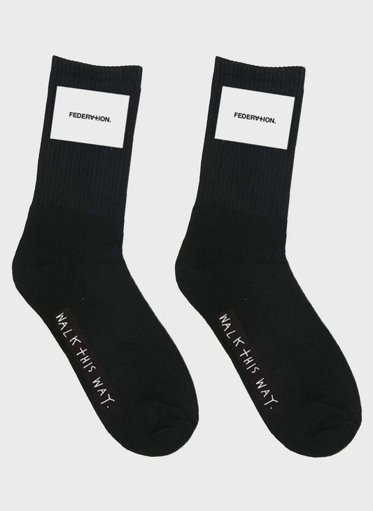 Badge Socks 2 Pack - Black/White - Chillis & More NZ