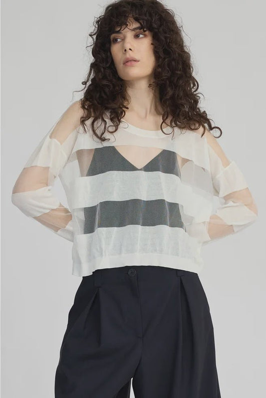 Banded Sweater - Ivory - Chillis & More NZ
