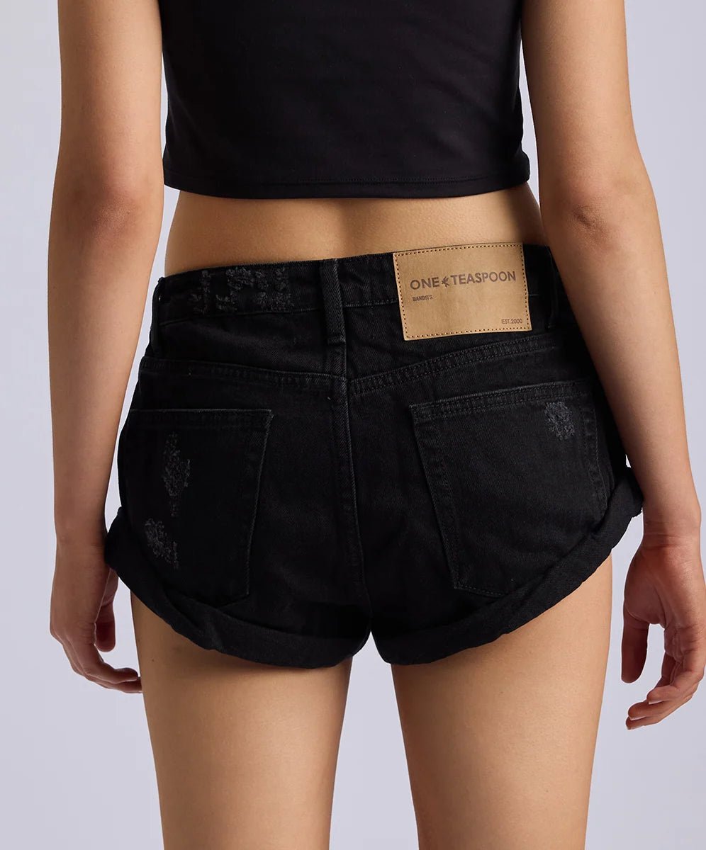 Bandits Low Waist Denim Short - Double Black - Chillis & More NZ