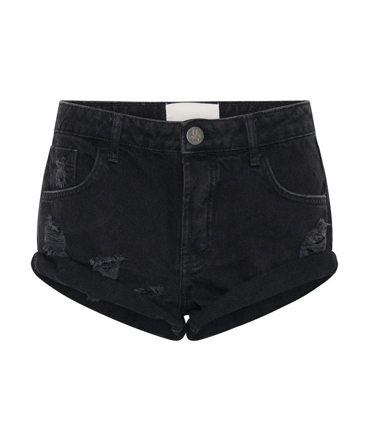 Bandits Low Waist Denim Shorts - Double Black - Chillis & More NZ