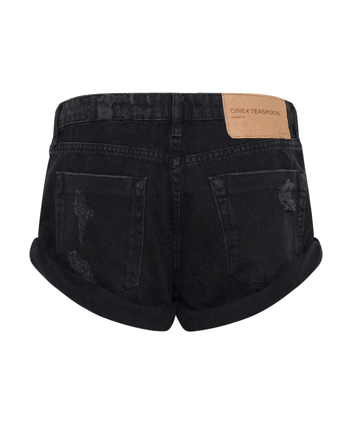Bandits Low Waist Denim Shorts - Double Black - Chillis & More NZ