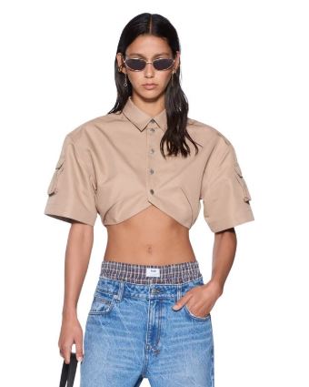 Barker Crop SS Shirt - Tan - Chillis & More NZ