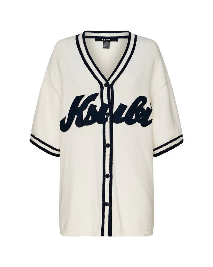 Baseball Knit Top - Off White - Chillis & More NZ