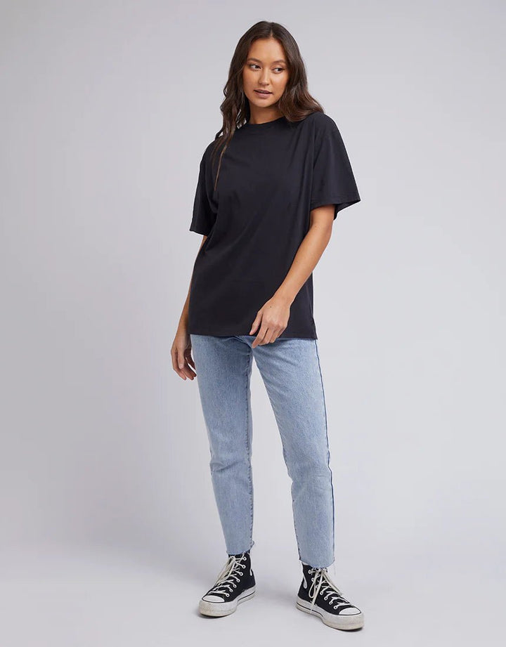 Basic Oversized Tee - Washed Black - Chillis & More NZ