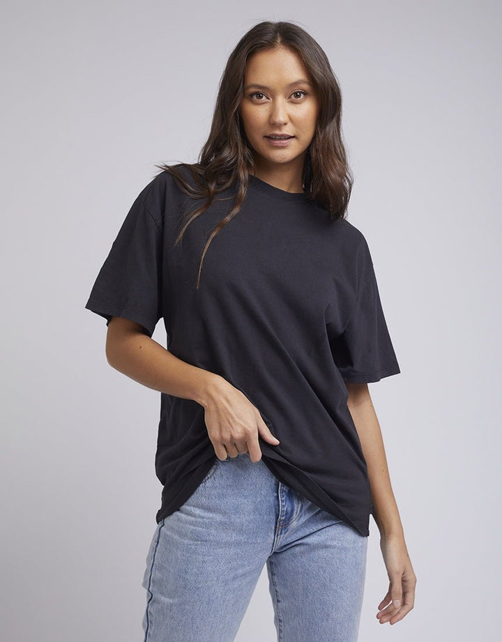 Basic Oversized Tee - Washed Black - Chillis & More NZ