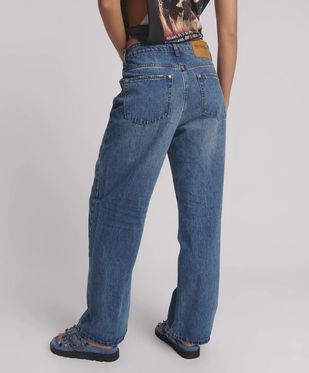 Baxters Mid Waist Wide Leg Denim Jeans - Blue Love - Chillis & More NZ