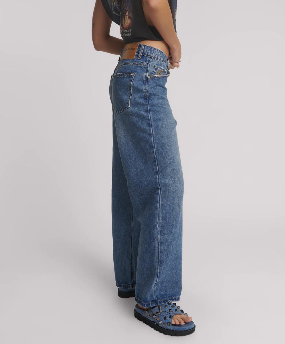 Baxters Mid Waist Wide Leg Denim Jeans - Blue Love - Chillis & More NZ