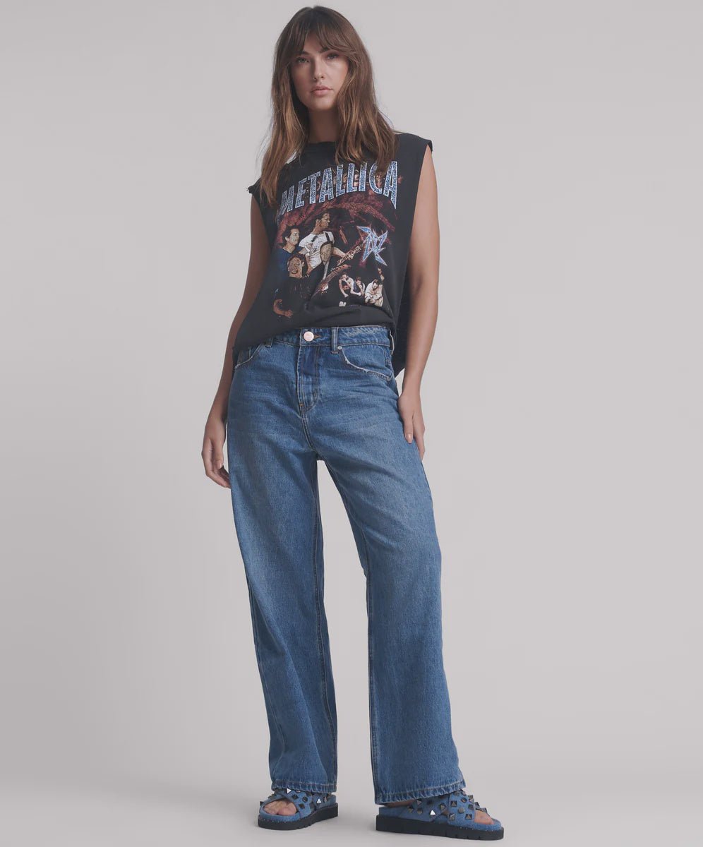 Baxters Mid Waist Wide Leg Denim Jeans - Blue Love - Chillis & More NZ