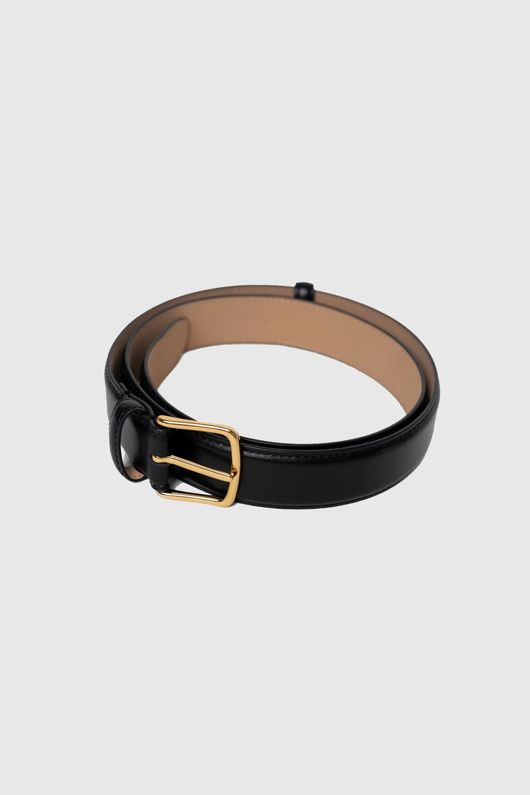 Belle Black Leather Gold Buckle Belt - Black - Chillis & More NZ