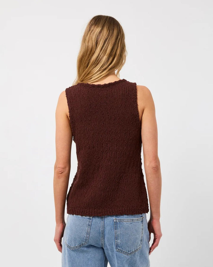 Belle Knit Vest - Brown - Chillis & More NZ